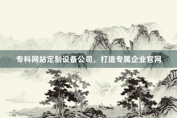 专科网站定制设备公司，打造专属企业官网